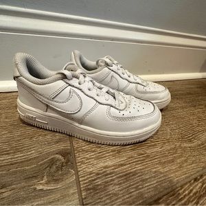 Kids White Nike Air Force 1, size US 11. LOOK BETTER IN PERSON!